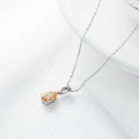 Fashion Water Droplets Titanium Steel Necklace Inlay Zircon Stainless Steel Necklaces sku image 9