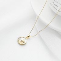 Elegant Human Plant Stainless Steel Plating Inlay Shell White Gold Plated Gold Plated Pendant Necklace sku image 1