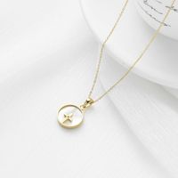 Elegant Human Plant Stainless Steel Plating Inlay Shell White Gold Plated Gold Plated Pendant Necklace sku image 11
