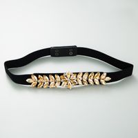 Fashion Petal Cloth Inlay Artificial Gemstones Women's Corset Belts sku image 1