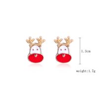 Fashion Christmas Tree Santa Claus Snowflake Alloy Inlay Rhinestones Women's Ear Studs sku image 3