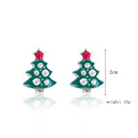 Fashion Christmas Tree Santa Claus Snowflake Alloy Inlay Rhinestones Women's Ear Studs sku image 26