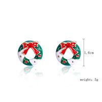 Fashion Christmas Tree Santa Claus Snowflake Alloy Inlay Rhinestones Women's Ear Studs sku image 25