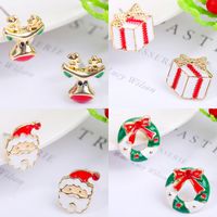 Fashion Christmas Tree Santa Claus Snowflake Alloy Inlay Rhinestones Women's Ear Studs main image 3