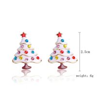 Fashion Christmas Tree Santa Claus Snowflake Alloy Inlay Rhinestones Women's Ear Studs sku image 29