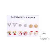 Fashion Christmas Tree Santa Claus Snowflake Alloy Inlay Rhinestones Women's Ear Studs sku image 36