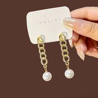 Vintage Style Geometric Alloy Plating Artificial Pearls Artificial Diamond Women's Drop Earrings 1 Pair main image 6