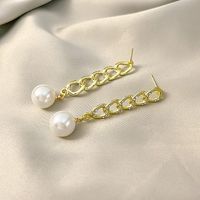 Vintage Style Geometric Alloy Plating Artificial Pearls Artificial Diamond Women's Drop Earrings 1 Pair main image 4