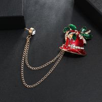 Fashion Bell Alloy Plating Chain Artificial Diamond Unisex Brooches 1 Piece main image 5