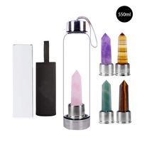 Natural Crystal Column Decor Stainless Steel Water Bottle main image 2