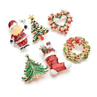Cute Christmas Tree Heart Shape Alloy Plating Artificial Diamond Unisex Brooches 1 Piece main image 1