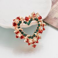 Cute Christmas Tree Heart Shape Alloy Plating Artificial Diamond Unisex Brooches 1 Piece main image 2
