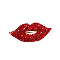 Mode Lippen Legierung Emaille Vergoldet Strasssteine Unisex Broschen main image 4