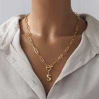 Fashion Letter Copper Gold Plated Necklace 1 Piece main image 5