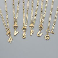 Fashion Letter Copper Gold Plated Necklace 1 Piece main image 1