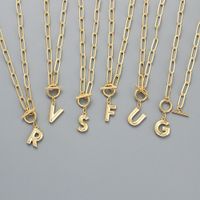 Fashion Letter Copper Gold Plated Necklace 1 Piece main image 6