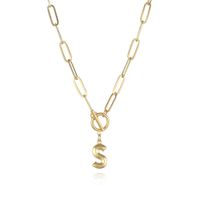 Fashion Letter Copper Gold Plated Necklace 1 Piece sku image 19