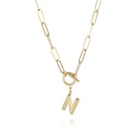 Fashion Letter Copper Gold Plated Necklace 1 Piece sku image 14