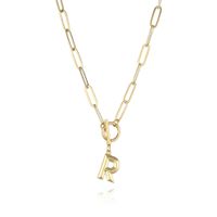 Fashion Letter Copper Gold Plated Necklace 1 Piece sku image 18