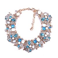 Mode Fleur Cristal Artificiel Alliage Placage Strass Femmes Collier sku image 6