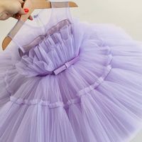 Fashion Solid Color Cotton Blend Polyester Girls Dresses main image 1