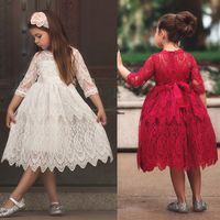 Fashion Solid Color Bowknot Cotton Blend Polyester Girls Dresses main image 5