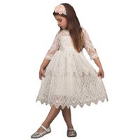 Fashion Solid Color Bowknot Cotton Blend Polyester Girls Dresses main image 3