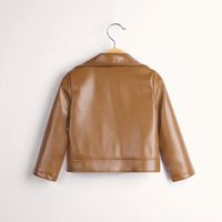 Fashion Solid Color Pu Boys Outerwear main image 3