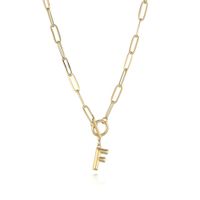 Fashion Letter Copper Gold Plated Necklace 1 Piece sku image 6
