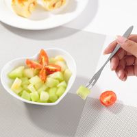 Casual Solid Color Stainless Steel Fruit Fork 1 Piece main image 2
