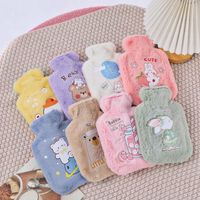 Soft Rabbit Fur Hot Water Bag Water Injection Hand Warmer Thickened Explosion-proof Plush Cartoon Large Hot-water Bag Wholesale Direct Sales main image 1