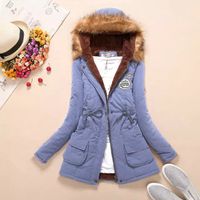 Women's Casual Solid Color Zipper Coat Cotton Clothes main image 3