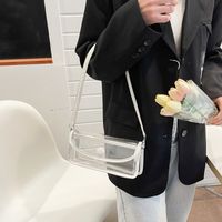 Women's Small Pvc Solid Color Fashion Square Magnetic Buckle Underarm Bag main image 4
