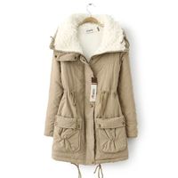 Women's Fashion Solid Color Single Breasted Coat Cotton Clothes main image 3