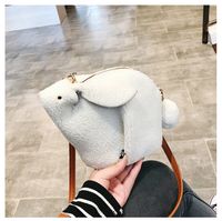 Women's Mini Plush Solid Color Cute Zipper Crossbody Bag main image 6