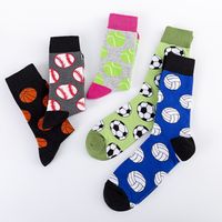 Unisex Fashion Ball Basketball Football Cotton Jacquard Crew Socks main image 3