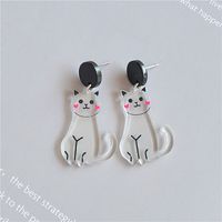 Cartoon Style Cat Arylic Printing Women's Earrings 1 Pair main image 5