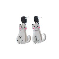Cartoon Style Cat Arylic Printing Women's Earrings 1 Pair main image 3