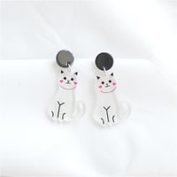 Cartoon Style Cat Arylic Printing Women's Earrings 1 Pair main image 2