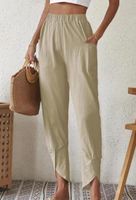 Women's Daily Retro Solid Color Full Length Pocket Casual Pants main image 3