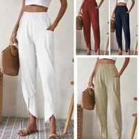 Women's Daily Retro Solid Color Full Length Pocket Casual Pants main image 1
