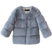 Warm Winter Fashion Solid Color Imitation Fur Girls Outerwear main image 4
