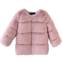 Warm Winter Fashion Solid Color Imitation Fur Girls Outerwear main image 3