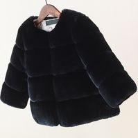 Warm Winter Fashion Solid Color Imitation Fur Girls Outerwear main image 2