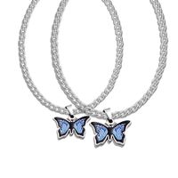 Ins Style Butterfly Titanium Steel Enamel Pendant Necklace 1 Piece sku image 2
