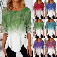 Women's T-shirt Half Sleeve Blouses Printing Patchwork Preppy Style Printing main image 6
