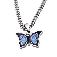 Ins Style Butterfly Titanium Steel Enamel Pendant Necklace 1 Piece main image 3
