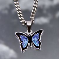 Ins-stil Schmetterling Titan Stahl Emaille Halskette Mit Anhänger 1 Stück main image 2
