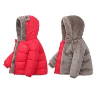 Warm Winter Fashion Animal Cartoon Solid Color Polyester Boys Outerwear main image 4