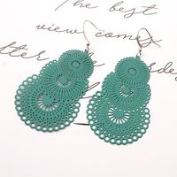Fashion Printing Metal Stoving Varnish Women's Earrings 1 Pair sku image 6